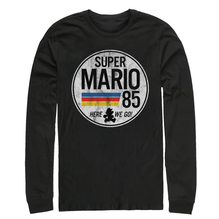 fifth sun Men's Nintendo Super Mario Retro Rainbow Ring Long Sleeve Shirt