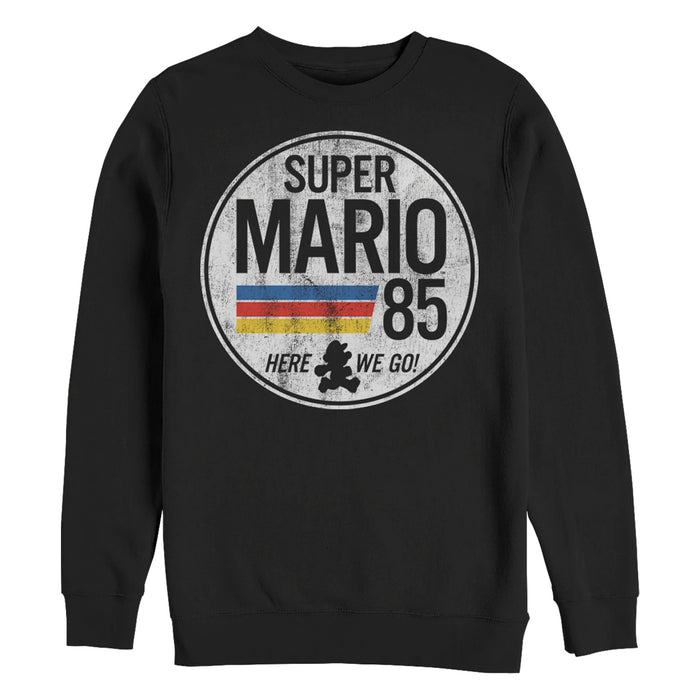 fifth sun Men's Nintendo Super Mario Retro Rainbow Ring Sweatshirt
