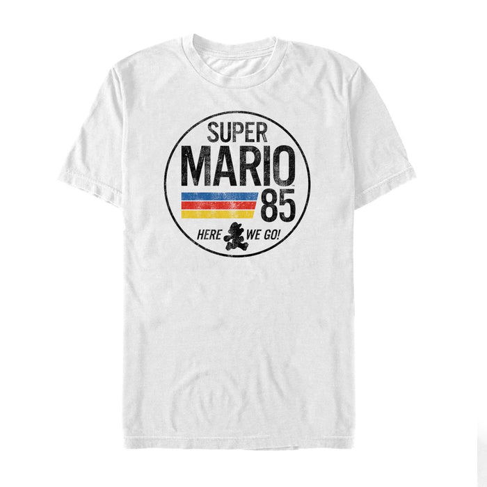fifth sun Men's Nintendo Super Mario Retro Rainbow Ring T-Shirt