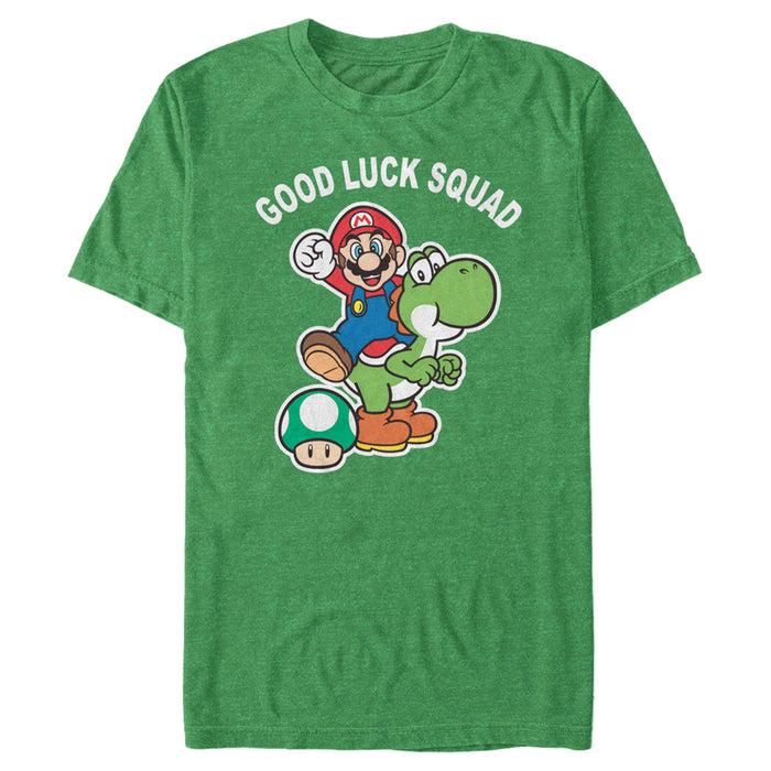 fifth sun Men's Nintendo Super Mario St. Patrick's Day Good Luck Squad T-Shirt