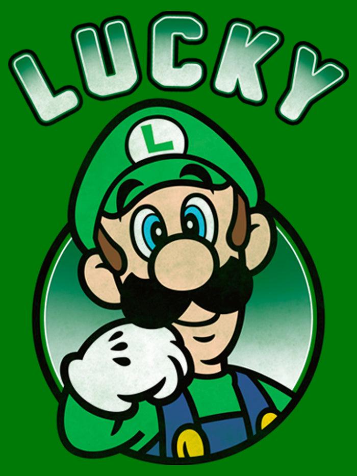 Fifth Sun Men's Nintendo Super Mario St. Patrick's Day Lucky Luigi Retro Sweatshirt