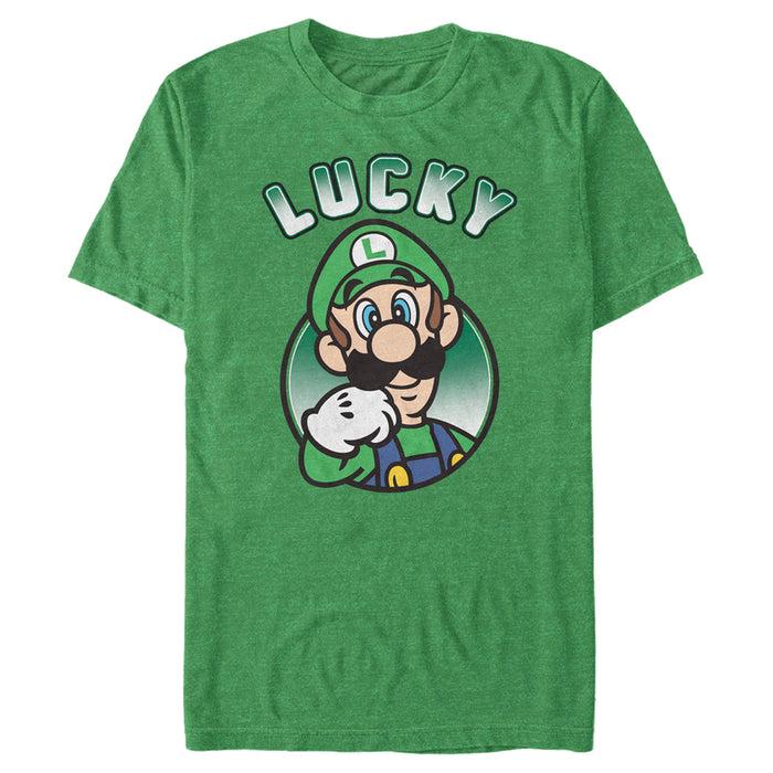 fifth sun Men's Nintendo Super Mario St. Patrick's Day Lucky Luigi T-Shirt