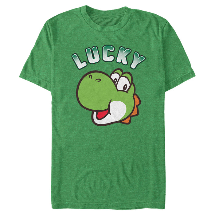 fifth sun Men's Nintendo Super Mario St. Patrick's Day Lucky Yoshi Retro T-Shirt