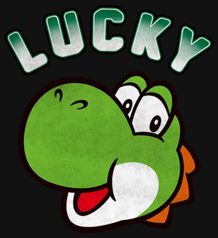 Fifth Sun Men's Nintendo Super Mario St. Patrick's Day Lucky Yoshi Long Sleeve Shirt