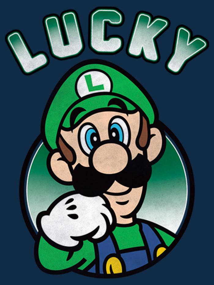 Fifth Sun Men's Nintendo Super Mario St. Patrick's Day Lucky Luigi Retro Long Sleeve Shirt