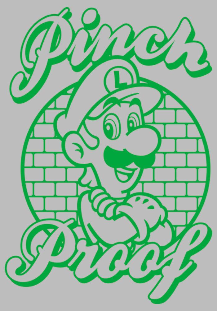 Fifth Sun Men's Nintendo Super Mario St. Patrick's Day Pinch Proof Luigi T-Shirt