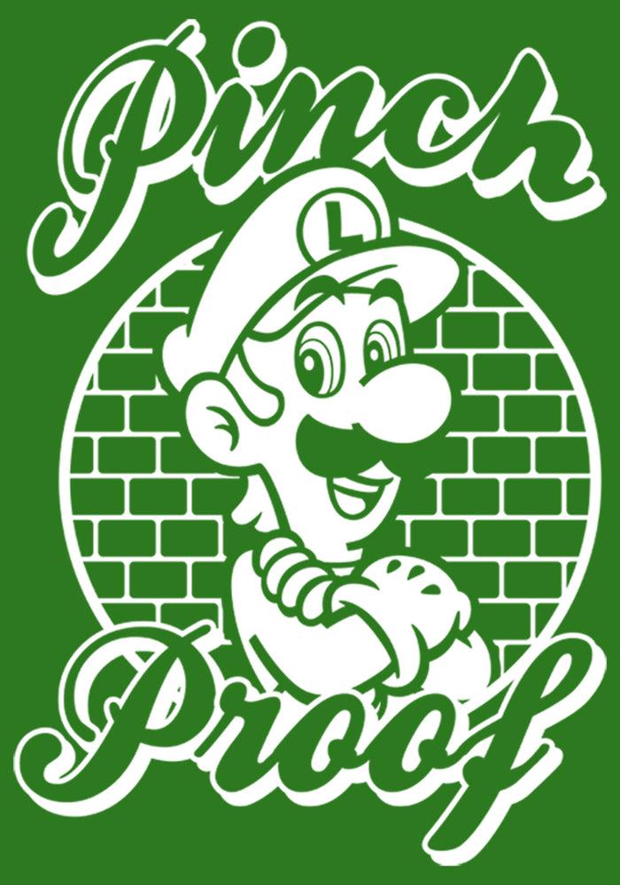 Fifth Sun Men's Nintendo Super Mario St. Patrick's Day Pinch Proof Luigi Retro Sweatshirt