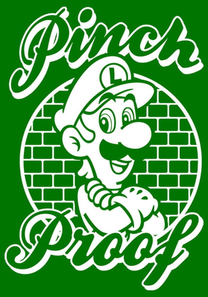 Fifth Sun Men's Nintendo Super Mario St. Patrick's Day Pinch Proof Luigi Retro T-Shirt