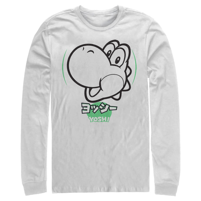 fifth sun Men's Nintendo Super Mario Yoshi Kanji Long Sleeve Shirt