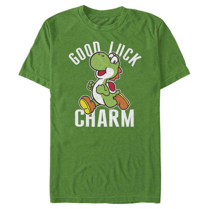 fifth sun Men's Nintendo Super Mario Yoshi St. Patrick's Good Luck Charm T-Shirt