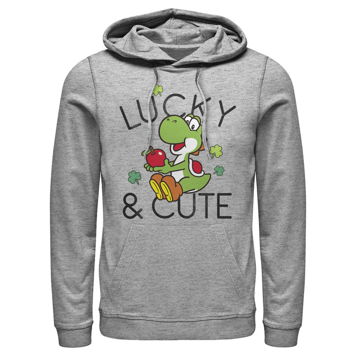 fifth sun Men's Nintendo Super Mario Yoshi St. Patrick's Lucky and Cute Pull Over Hoodie