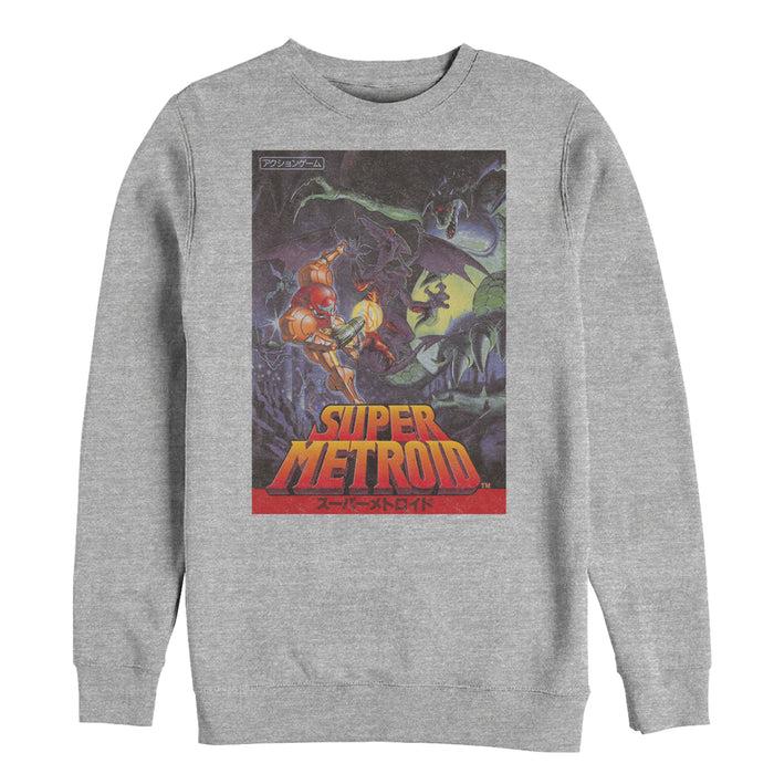 fifth sun Men's Nintendo Super Metroid Japanese Cover Art Sweatshirt