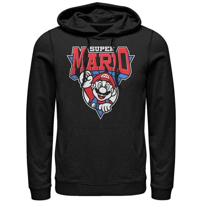 fifth sun Men's Nintendo Team Super Mario Emblem Pull Over Hoodie