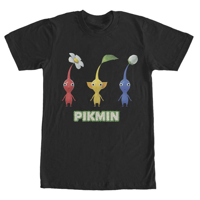 fifth sun Men's Nintendo Three Pikmins in a Row T-Shirt