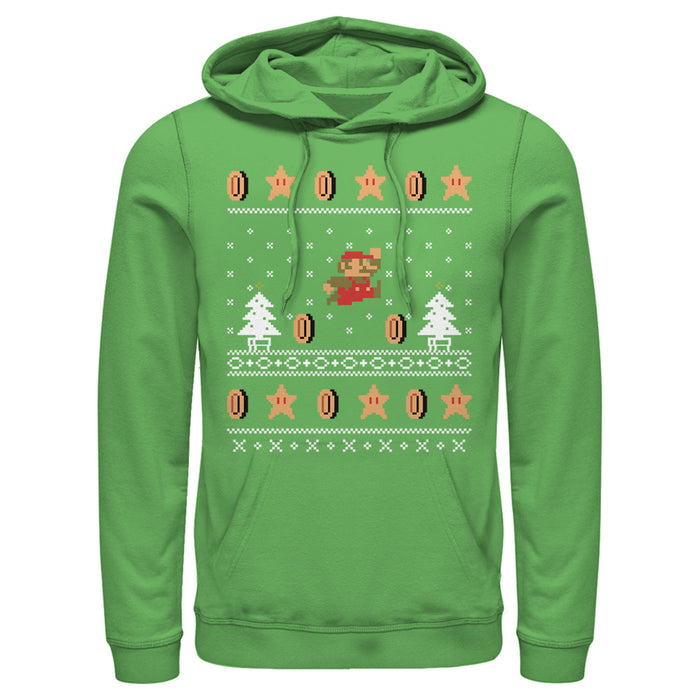 Fifth Sun Men's Nintendo Ugly Christmas Mario Coin Pull Over Hoodie