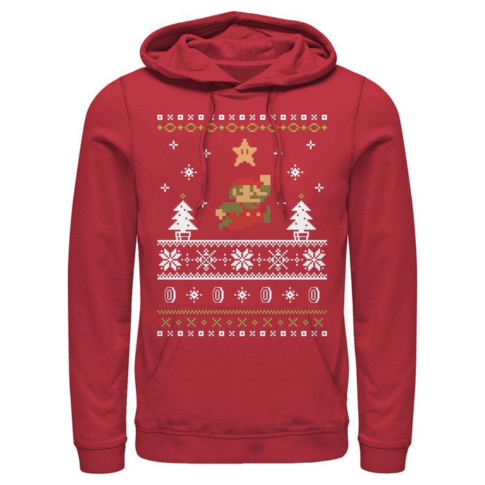 fifth sun Men's Nintendo Ugly Christmas Mario Pull Over Hoodie