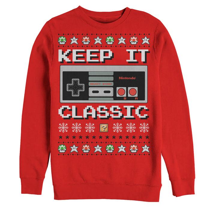 Fifth Sun Men's Nintendo Ugly Christmas NES Classic Controller Sweatshirt