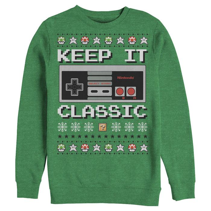 fifth sun Men's Nintendo Ugly Christmas NES Classic Controller Sweatshirt