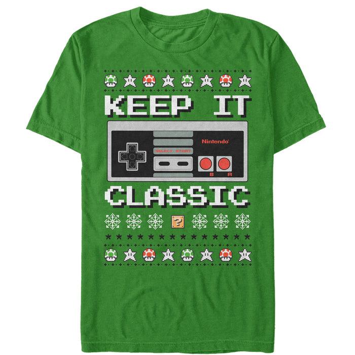 fifth sun Men's Nintendo Ugly Christmas NES Classic Controller T-Shirt