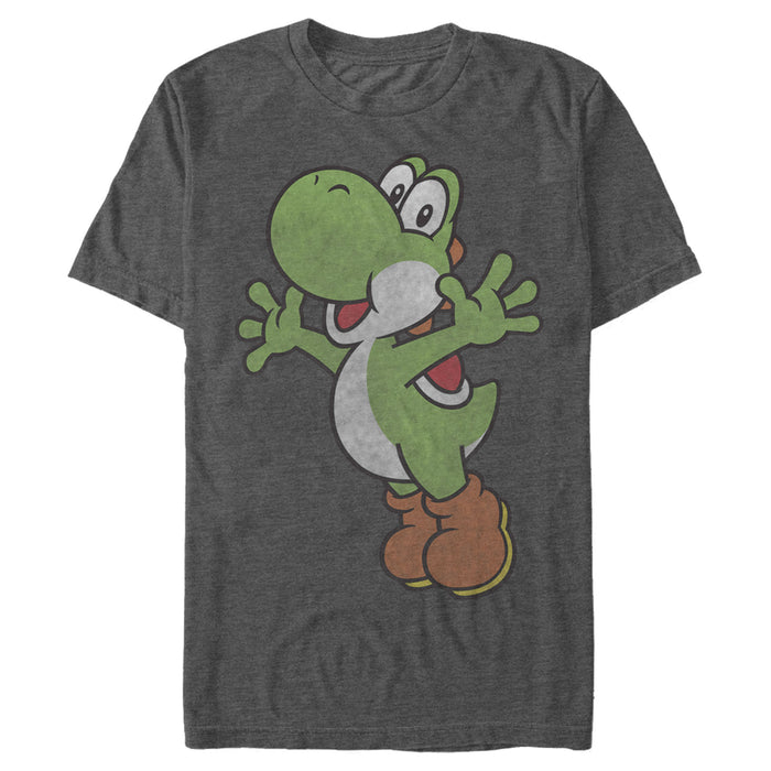 fifth sun Men's Nintendo Yoshi Smiling Jumping T-Shirt