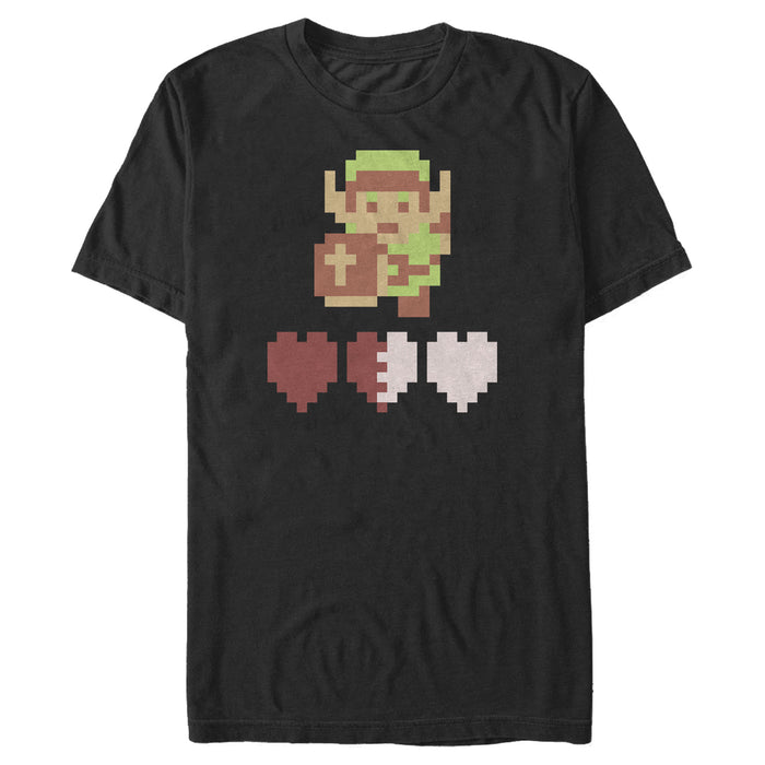 fifth sun Men's Nintendo Zelda 8-Bit Hearts T-Shirt