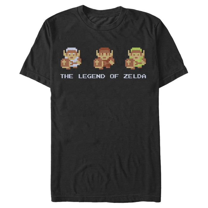 Fifth Sun Men's Nintendo Zelda 8-Bit Link Side By Side T-Shirt
