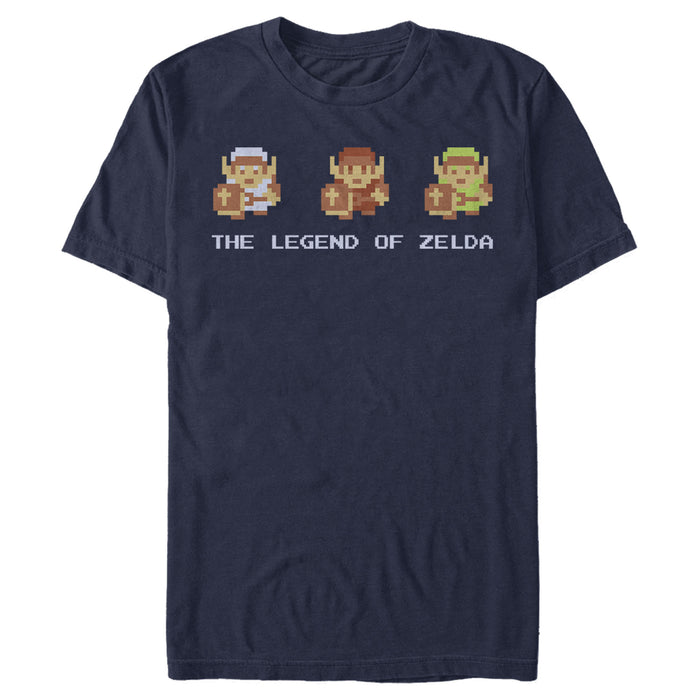 Fifth Sun Men's Nintendo Zelda 8-Bit Link Side By Side T-Shirt