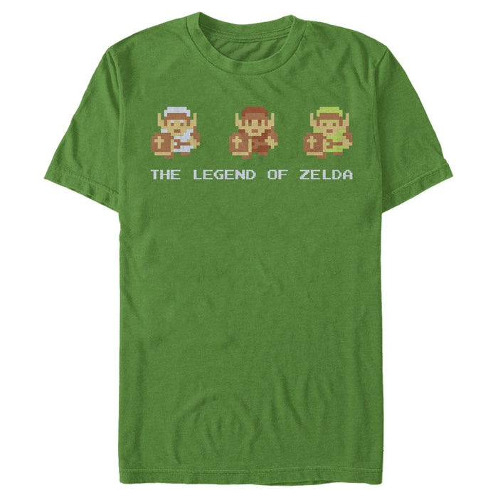 Fifth Sun Men's Nintendo Zelda 8-Bit Link Side By Side T-Shirt