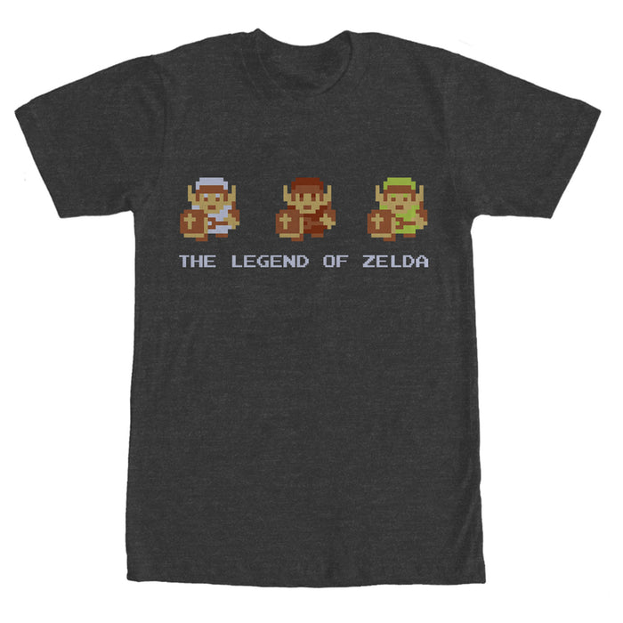 fifth sun Men's Nintendo Zelda 8-Bit Link Side by Side T-Shirt