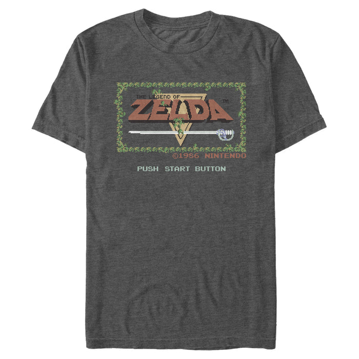 fifth sun Men's Nintendo Zelda 8-Bit Title Screen T-Shirt