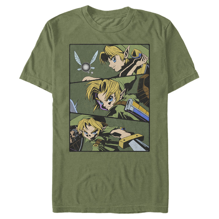 fifth sun Men's Nintendo Zelda Anime Comic Strip T-Shirt