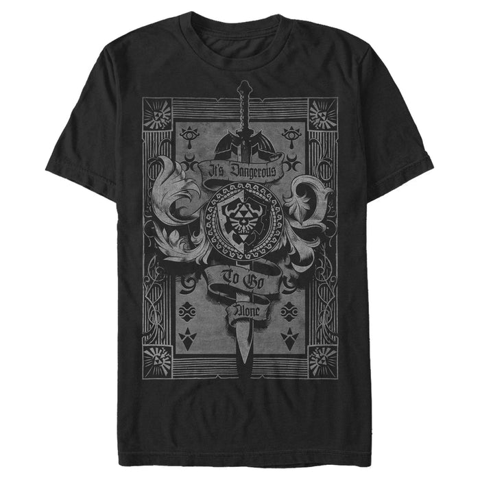 fifth sun Men's Nintendo Zelda Dangerous to Go Alone Banner T-Shirt