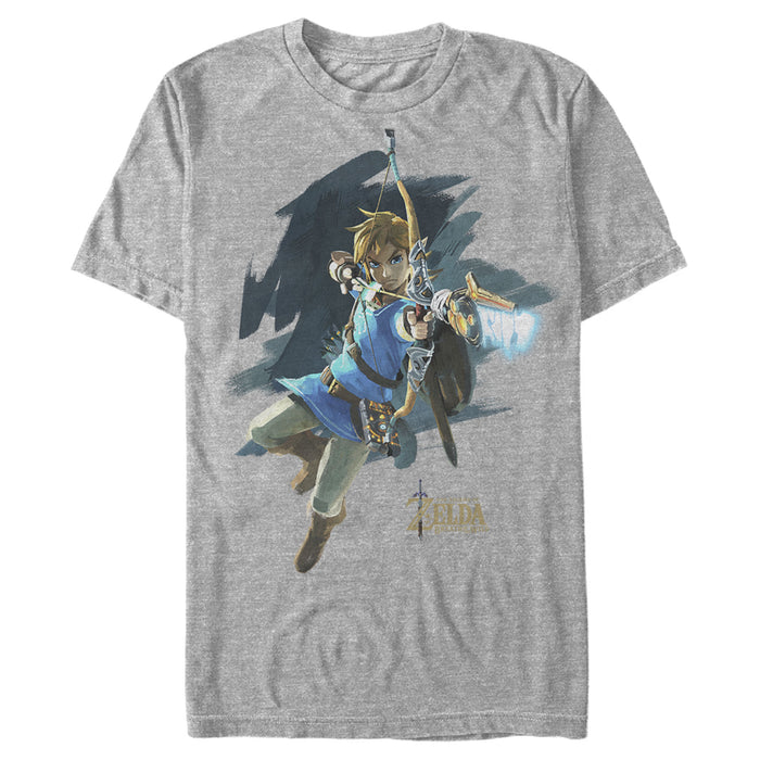 fifth sun Men's Nintendo Zelda Link Bow and Arrow Jump T-Shirt