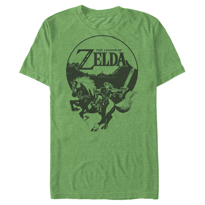 fifth sun Men's Nintendo Zelda Link Horse Landscape T-Shirt