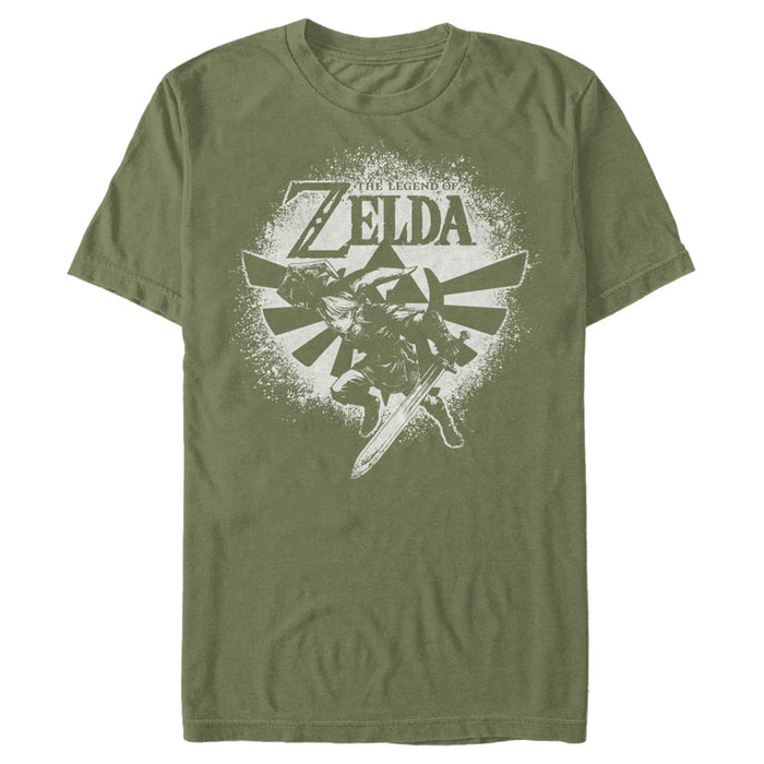 fifth sun Men's Nintendo Zelda Link Wingcrest Spray Paint T-Shirt