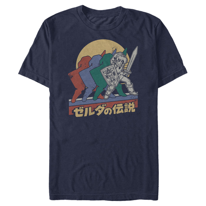 fifth sun Men's Nintendo Zelda Retro Link Kanji Portrait T-Shirt