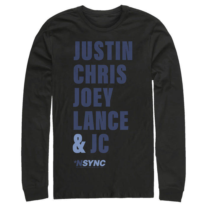 fifth sun Men's NSYNC Band Name Stack Long Sleeve Shirt