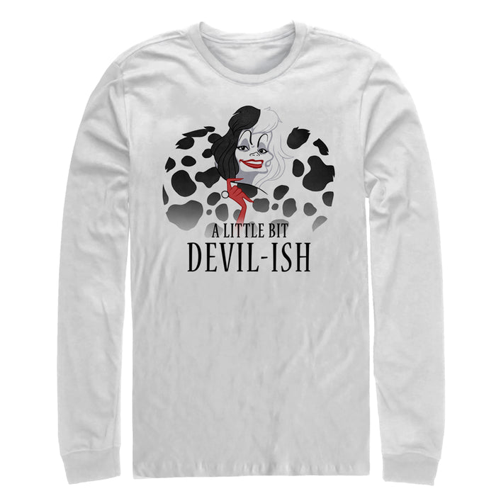 fifth sun Men's One Hundred and One Dalmatians Cruella Devilish Long Sleeve Shirt