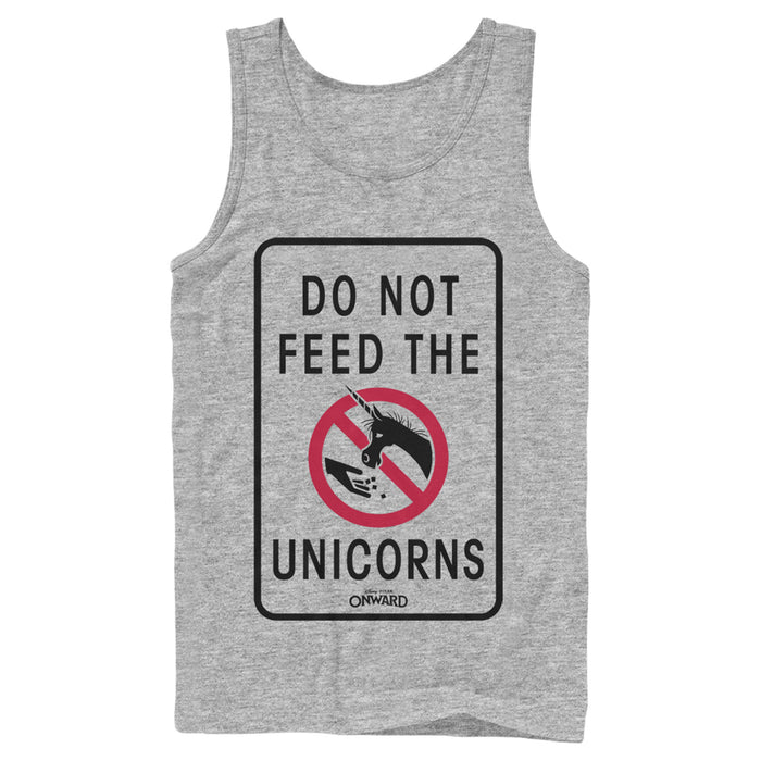 fifth sun Men's Onward Do Not Feed Unicorn Warning Tank Top