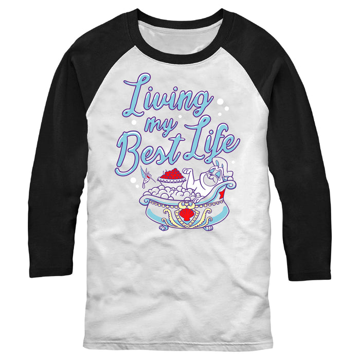 fifth sun Men's Pocahontas Percy Living Best Life Baseball Tee
