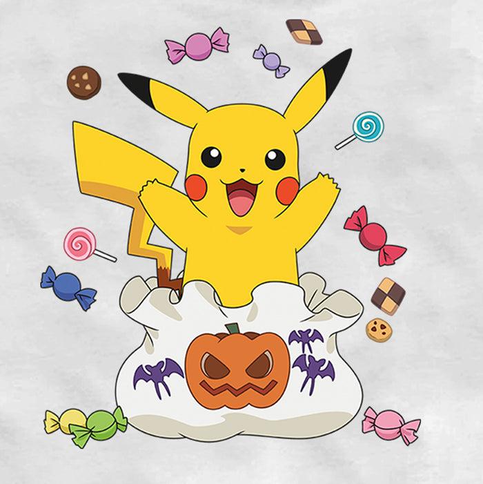 Fifth Sun Men's Pokemon Halloween Pikachu Candy Bag Baseball Tee