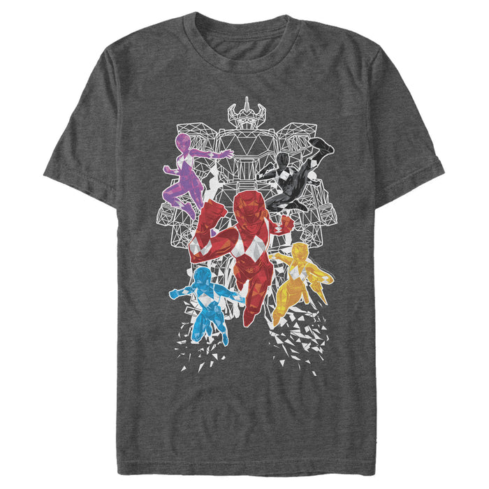 fifth sun Men's Power Rangers Geometric Megazord Team T-Shirt