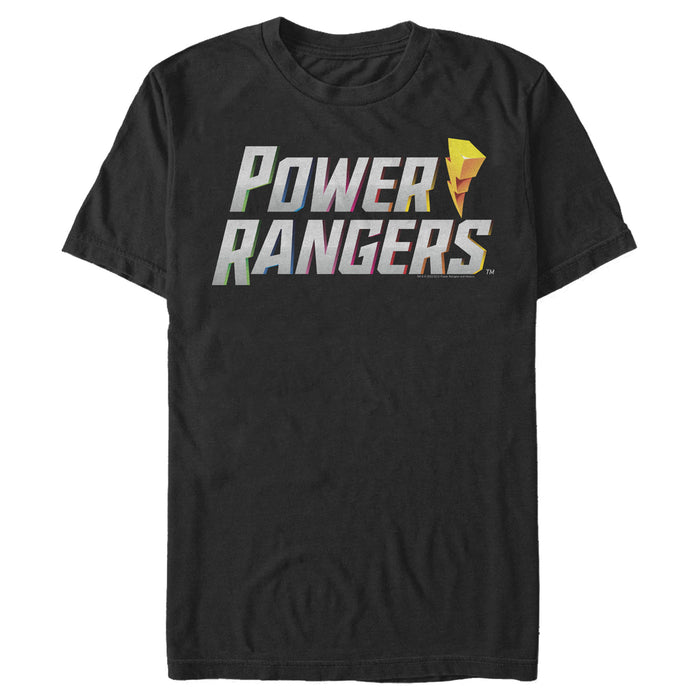 fifth sun Men's Power Rangers Lightning Bolt Logo T-Shirt