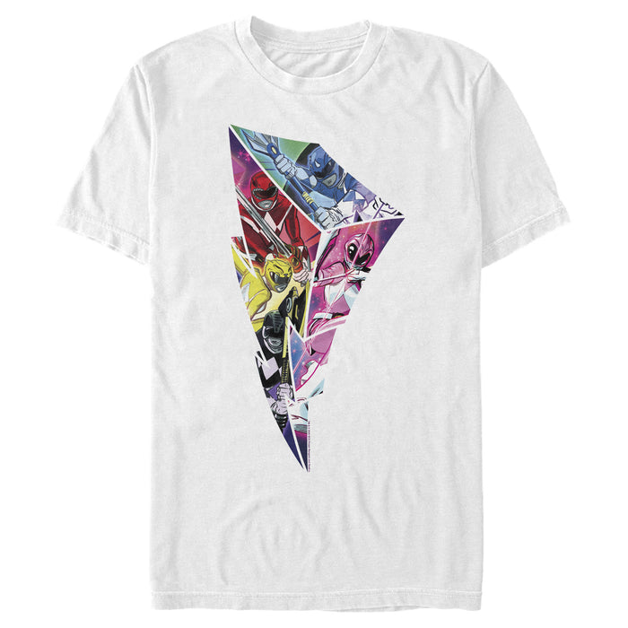 fifth sun Men's Power Rangers Lightning Bolt Pattern T-Shirt