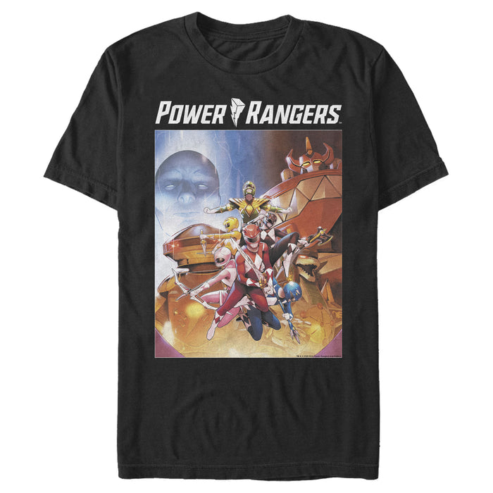 fifth sun Men's Power Rangers Team Collage Poster T-Shirt