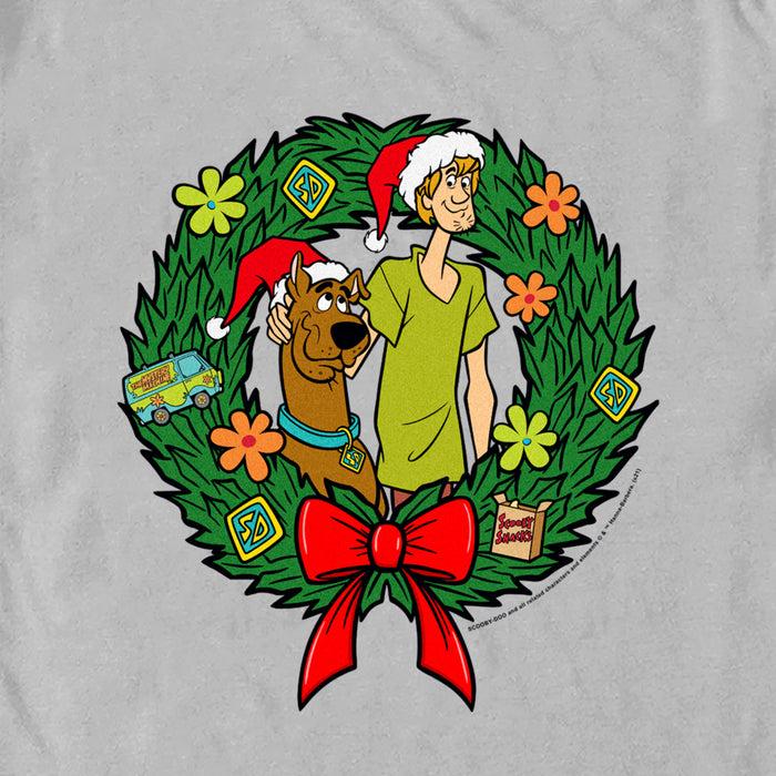 Fifth Sun Men's Scooby Doo Christmas Shaggy And Scooby Wreath T-Shirt