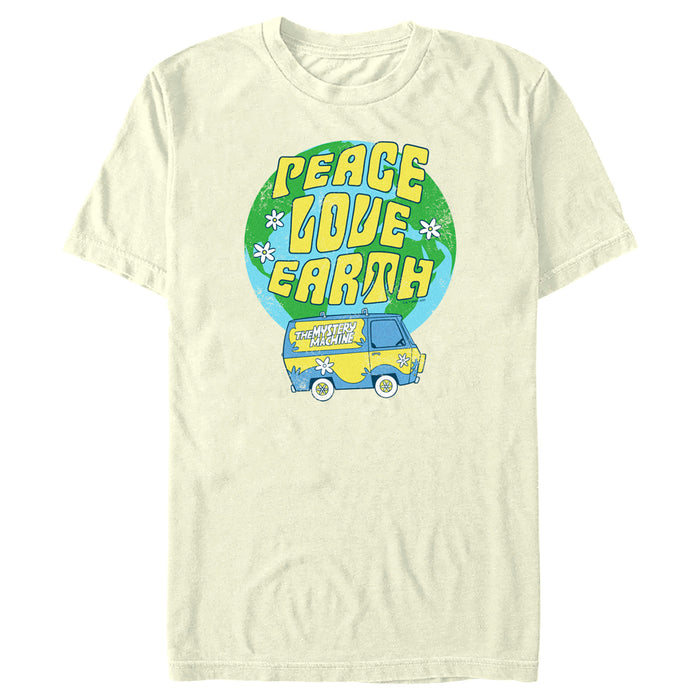 fifth sun Men's Scooby Doo Peace Love Earth T-Shirt
