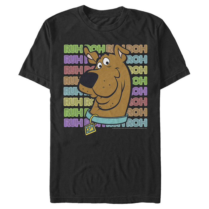 Fifth Sun Men's Scooby Doo Ruh Roh Background Text T-Shirt