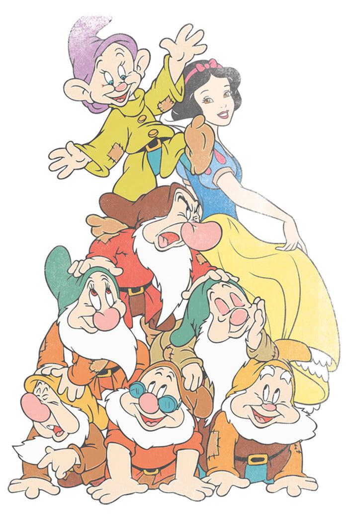 Fifth Sun Men's Snow White And The Seven Dwarfs Snow White And The Seven Dwarves Pile Baseball Tee