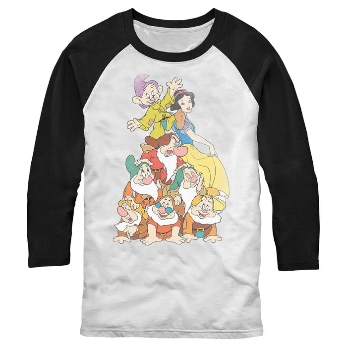 fifth sun Men's Snow White and the Seven Dwarfs Snow White and the Seven Dwarves Pile Baseball Tee